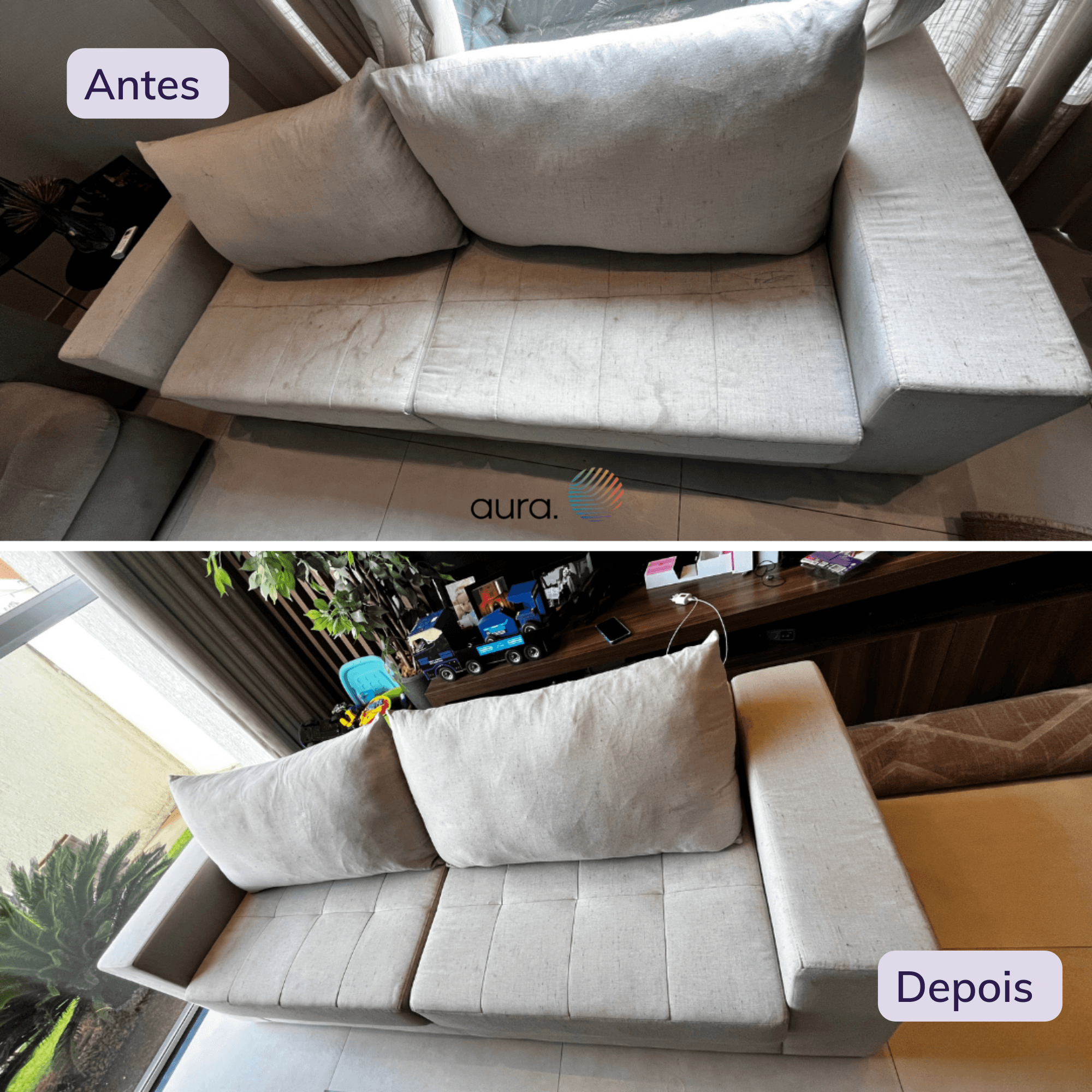 Limpeza de sofá.